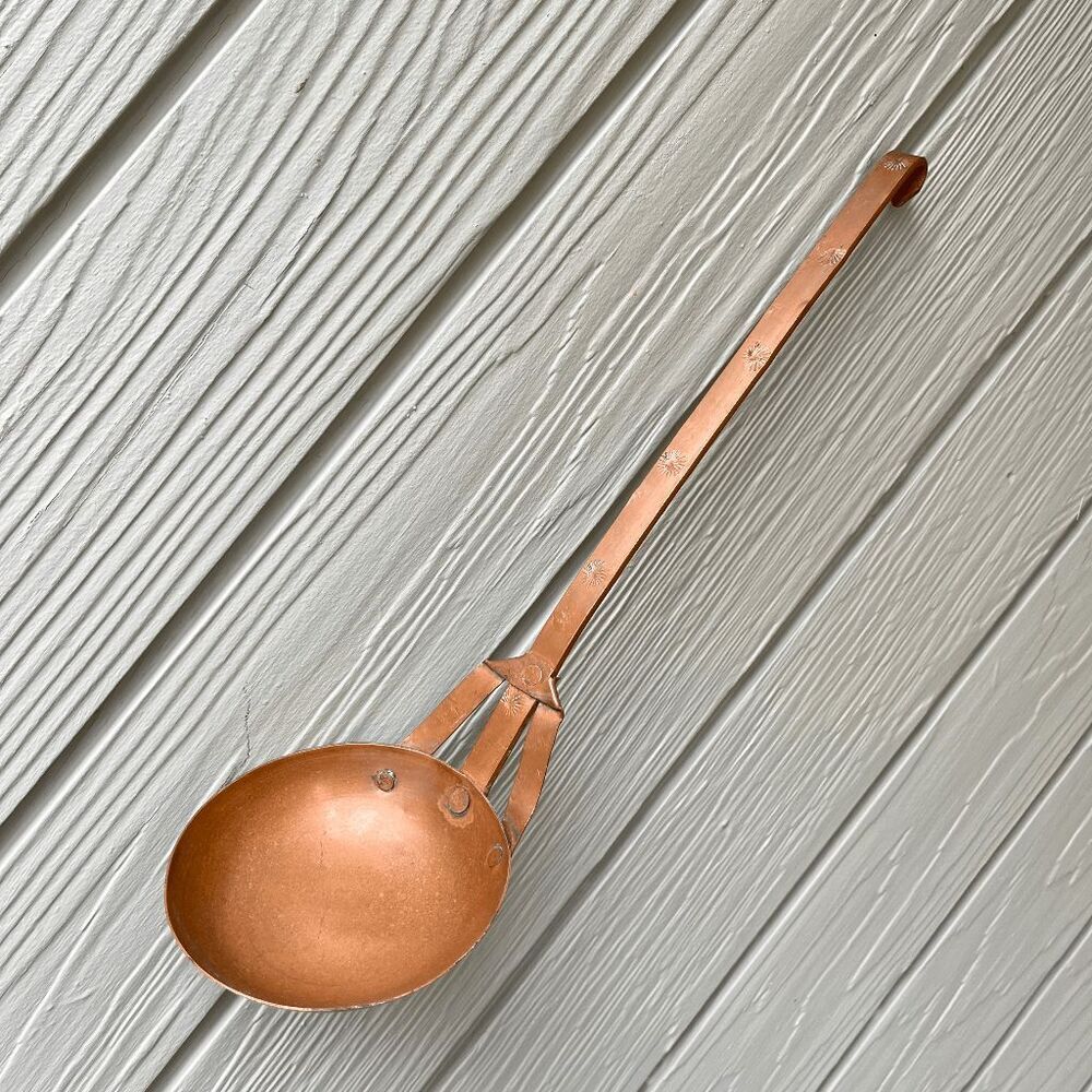 VTG Copper Ladle Hand Hammered Mediterranean French Country Kitchen Decor